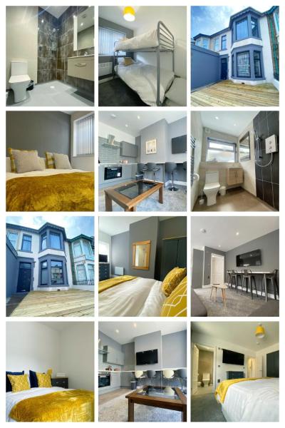 På billedet ses objektet Full Private House Sleeping Up To 18 - Close To Seafront beliggende i byen Blackpool.