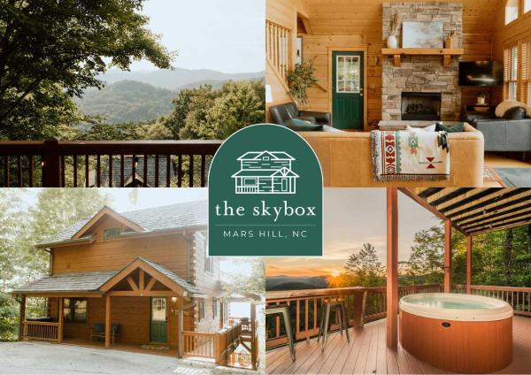 På bildet vises objektet The Skybox Cabin Stunning Views HotTub Game Room som ligger i byen Swiss.