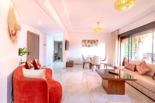 Na fotografii je vidět objekt Modern apartment with pool & gym nacházející se ve městě Marakéš.