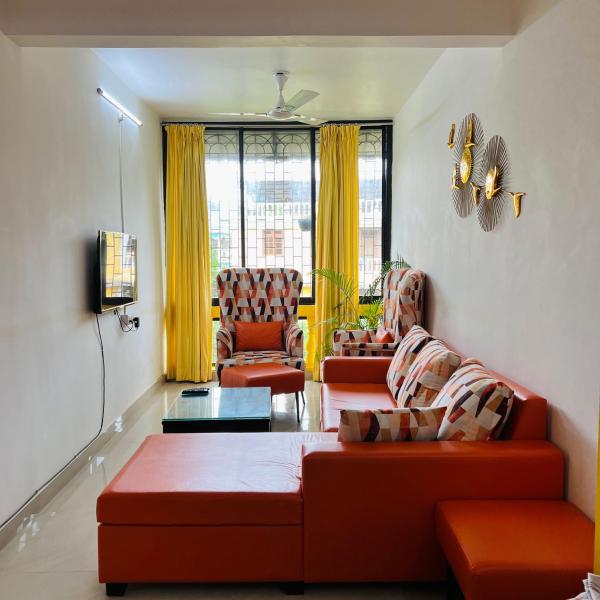 Na fotografii je vidět objekt Cozy Corner - Tropical 2BHK pool pad nacházející se ve městě Orlim.