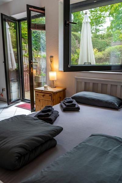 På bilden syns objektet Studio mit Terrasse bei Frankfurt som ligger i staden Bad Vilbel.