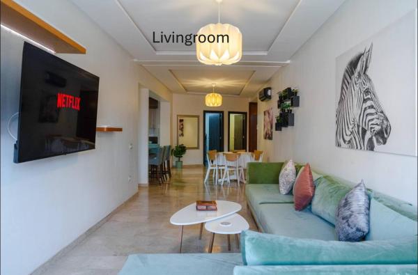 Na fotografii je vidět objekt Gueliz BEST Residence Nour!! 3 Bedrooms Large Modern Apartment, walking distance to train station and everything nacházející se ve městě Marakéš.