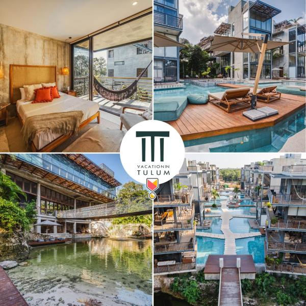 Na zdjęciu widoczny jest obiekt Classy 2BR on Private Cenote Big Gym Roof Pool położony w mieście Tulum.