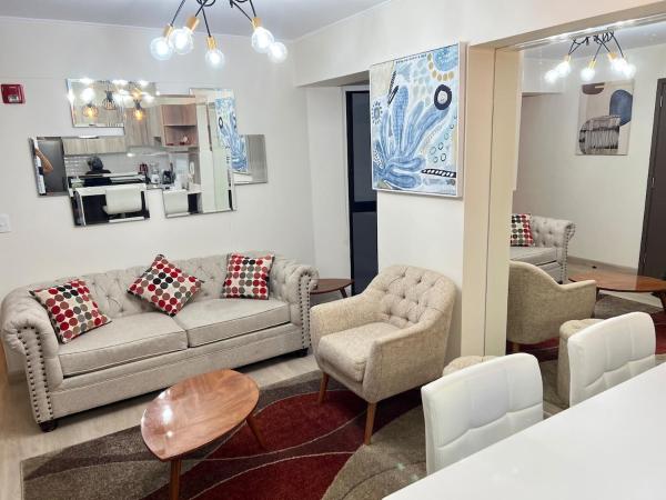 A la foto es mostra l'objecte Cozy & Chic Apt, Pool, Gym, Equipped- Prime Barranco situat a la ciutat de Lima.