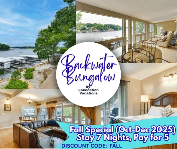 A la foto es mostra l'objecte Backwater Cove 4 Bed25 BathDockDeck-Sleeps 12 situat a la ciutat de Osage Beach.