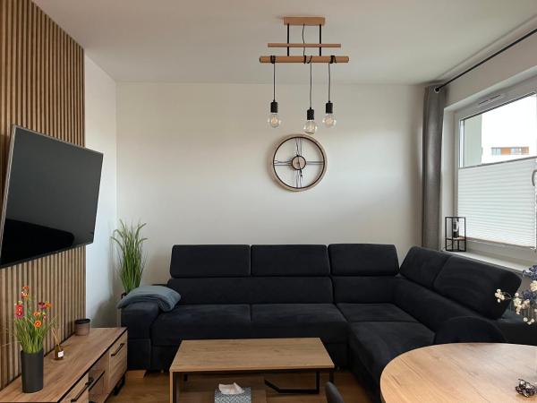 På billedet ses objektet Apartament No1 Koszalin z bezpłatnym parkingiem podziemnym-faktura, Netflix beliggende i byen Koszalin.