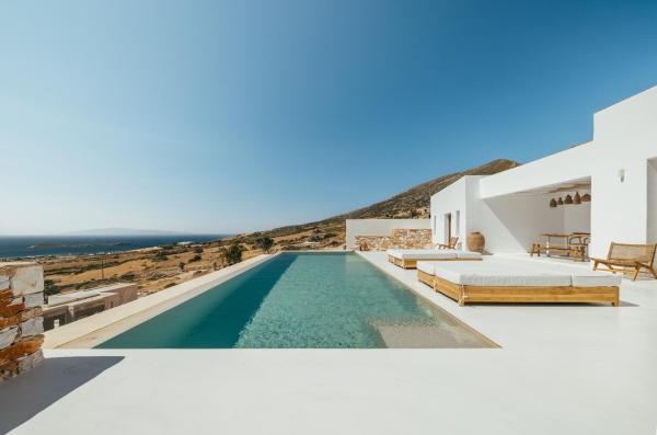 På billedet ses objektet Sea view - Luxury Pool Villa - Golden Beach, Paros beliggende i byen Márpissa.