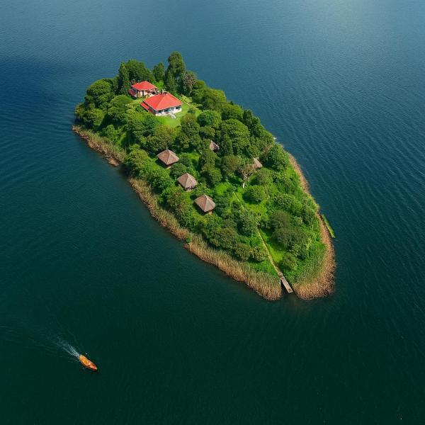 Sharp Island Gorilla Lodge, Lake Bunyonyi, Kashasha