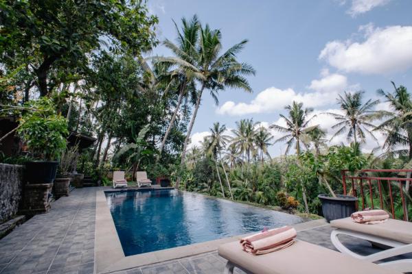 The photo shows the Anggrek Sari Villa located in the city of Mengwi.