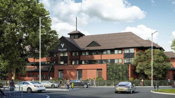 The photo shows the Village Hotel Reading located in the city of Caversham.