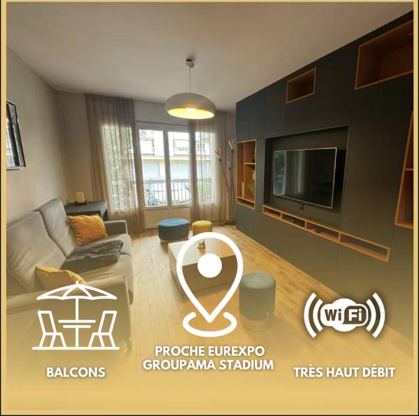 A la foto es mostra l'objecte Appartement Spacieux à Bron - 30' Groupama Stadium situat a la ciutat de Bron.