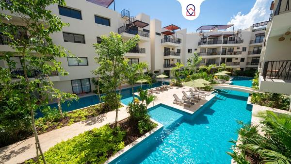 Na zdjęciu widoczny jest obiekt Modern apartment in Tulum Pool and Gym położony w mieście Tulum.