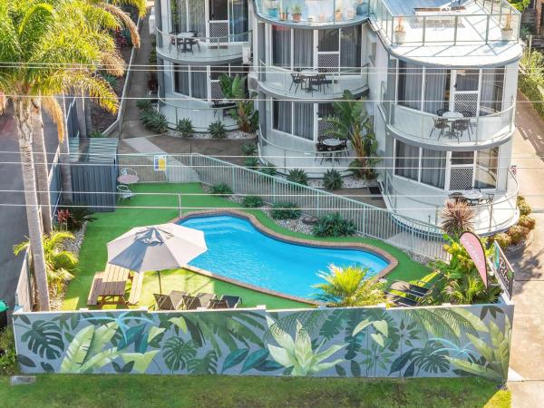 A la foto es mostra l'objecte The Palms Apartments situat a la ciutat de Merimbula.