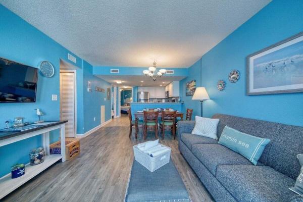 Oceanfront Bliss Bright Blue Condo With Balcony Hss 9th Floor - Ripley's Aquarium of Myrtle Beach