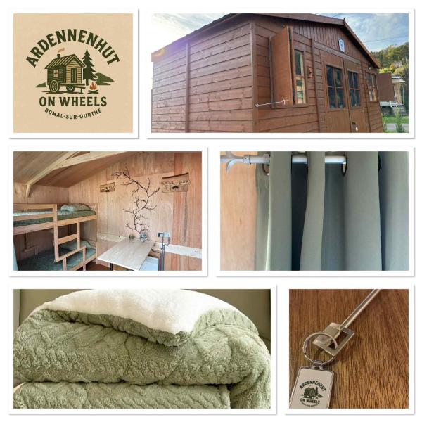A la foto es mostra l'objecte ArdennenHut on Wheels situat a la ciutat de Bomal.