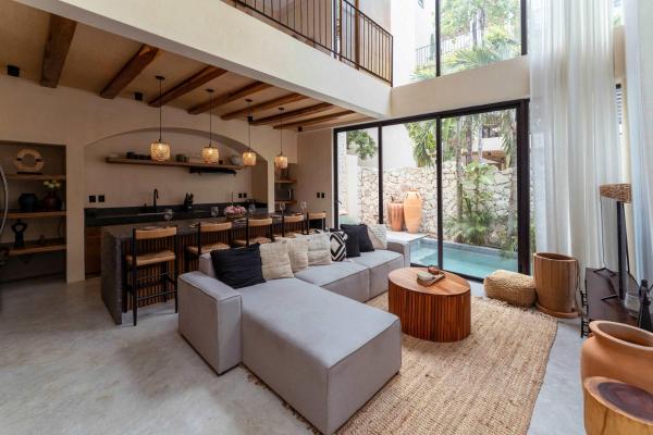 Na zdjęciu widoczny jest obiekt Luxe 3BR Villa - Two Private Pools including Rooftop Modern Boho Style położony w mieście Tulum.