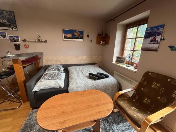 Na zdjęciu widoczny jest obiekt Apartmán v Srdci hor - Říčky v Orlických horách położony w mieście Pustiny.