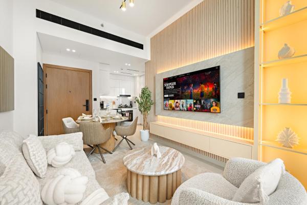 A la foto es mostra l'objecte Cozy 1 Bedroom in JVC with Stunning City Views situat a la ciutat de Dubai.