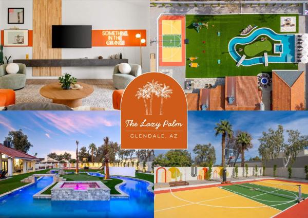 Στη φωτογραφία φαίνεται το αντικείμενο Lazy River Luxe 6 BR Sleeps 16 Pickleball Hot Tub που βρίσκεται στην πόλη Γκλέντεϊλ.