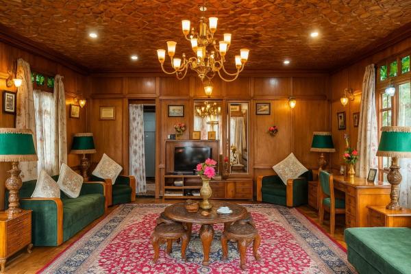 A la foto es mostra l'objecte Lalarukh Group of Houseboats situat a la ciutat de Srinagar.