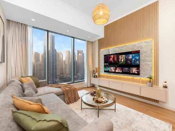 Na fotografii je vidět objekt Livora Stays - Marina Promenade , Walk to JBR nacházející se ve městě Dubaj.