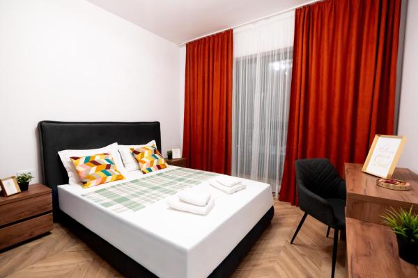 A la foto es mostra l'objecte Soni Exclusive Apartments 342 Plaza with Private Parking & Self Check-in situat a la ciutat de Bucarest.