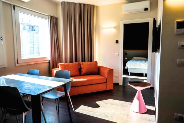 The photo shows the Venice Terminal Apartments & Suites located in the city of Mestre.