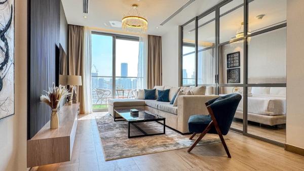 A la foto es mostra l'objecte 1BDR near Circle Mall with Sauna, Jaccuzzi and Gym situat a la ciutat de Dubai.