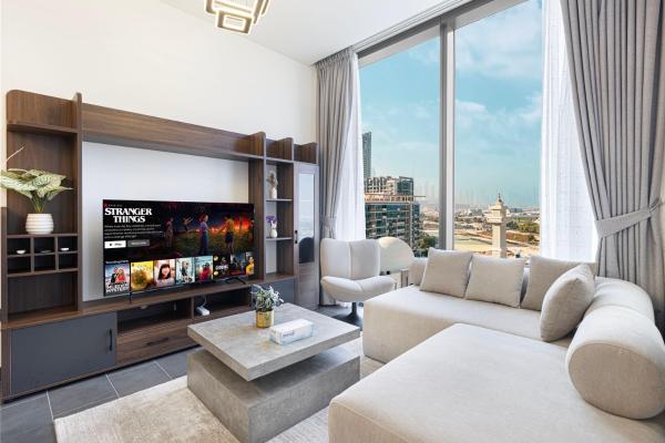 Na fotografii je vidět objekt Luxurious Crest Tower Suites By Hostiva- Burj View nacházející se ve městě Dubaj.