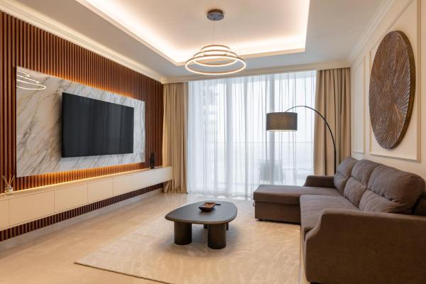 A la foto es mostra l'objecte Chic 1BR Sea View, Palace Beach Residence situat a la ciutat de Dubai.