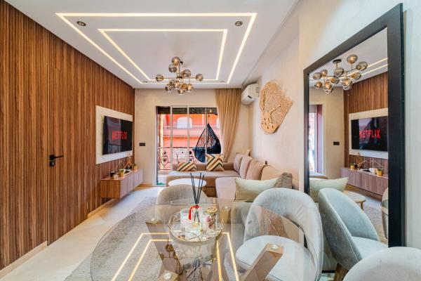På billedet ses objektet Cozy Modern Flat in Heart of gueliz beliggende i byen Marrakech.