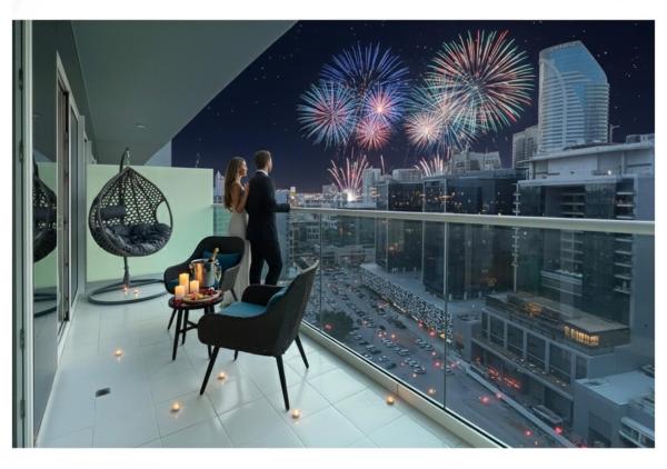 På billedet ses objektet Luxury 1-Bedroom Apartment with Pool, Gym & Balcony in Business Bay beliggende i byen Dubai.