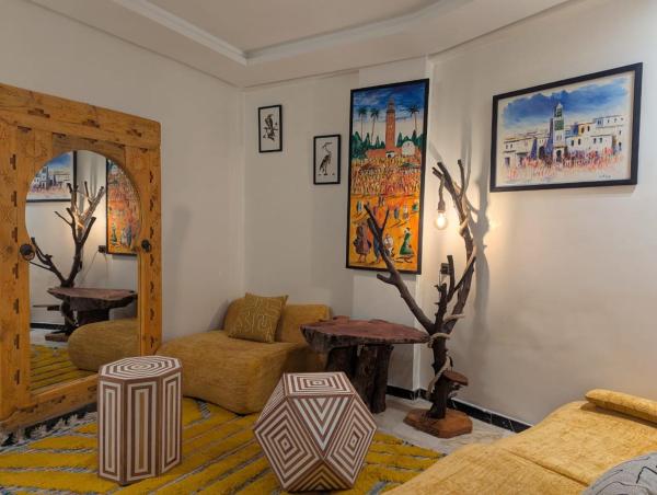 Na fotografii je vidět objekt Spacious Family Apartment in Gueliz Terrace Fast WiFi nacházející se ve městě Marakéš.