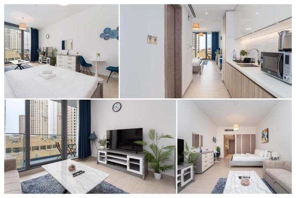 Na fotografii je vidět objekt Modern Marina Studio w City Views & King Bed nacházející se ve městě Dubaj.
