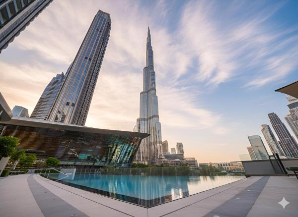 På billedet ses objektet Luxury Grande Signature Apartment in Dubai Downtown Steps to Dubai Mall and Burj Khalifa with Stunning Pool View by La Brisa Dubai beliggende i byen Dubai.