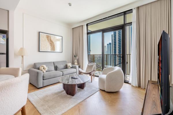 A la foto es mostra l'objecte New! Elegant 1BR Flat in Creek Harbour with Pool&Gym situat a la ciutat de Dubai.