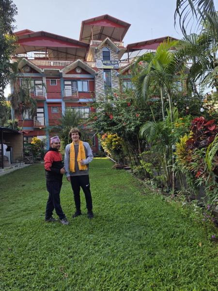 The photo shows the Hotel New Elia located in the city of Pokhara.