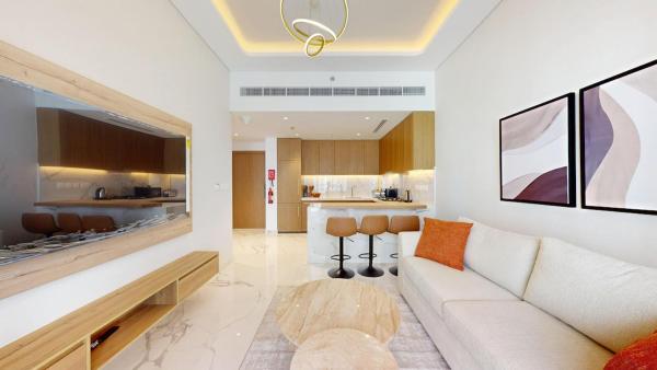 A la foto es mostra l'objecte Cozy 1BR in Azizi Riviera situat a la ciutat de Dubai.
