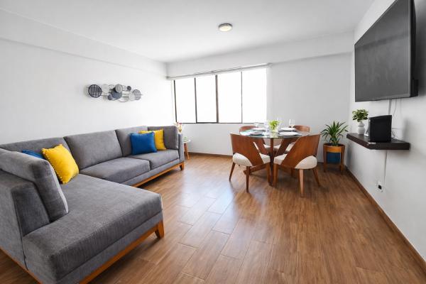 A la foto es mostra l'objecte Modern 1-Bedroom Apartment with WiFi in Miraflores situat a la ciutat de Lima.