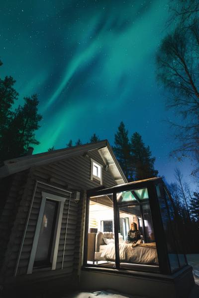 A la foto es mostra l'objecte Sky Lodging - sleeping under the stars - private cottage situat a la ciutat de Tapio.