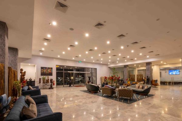 Na zdjęciu widoczny jest obiekt The Palms by Eagles Airport City położony w mieście Akra.