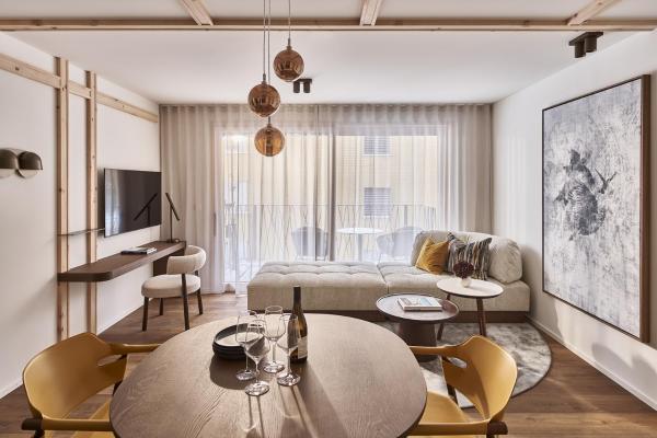 På billedet ses objektet Laudinella Apartments beliggende i byen St. Moritz.