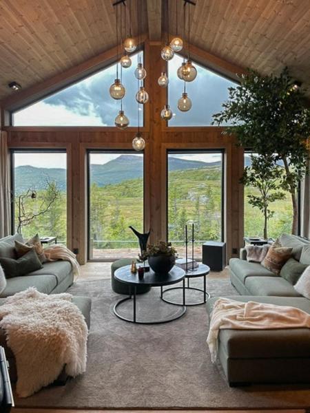Na fotografii je vidět objekt Mountain Home On Høgevarde With Majestic Views nacházející se ve městě Flå.