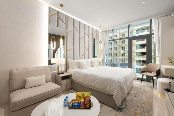 A la foto es mostra l'objecte Splendid studio on the Palm, infinity pool & private beach situat a la ciutat de Dubai.