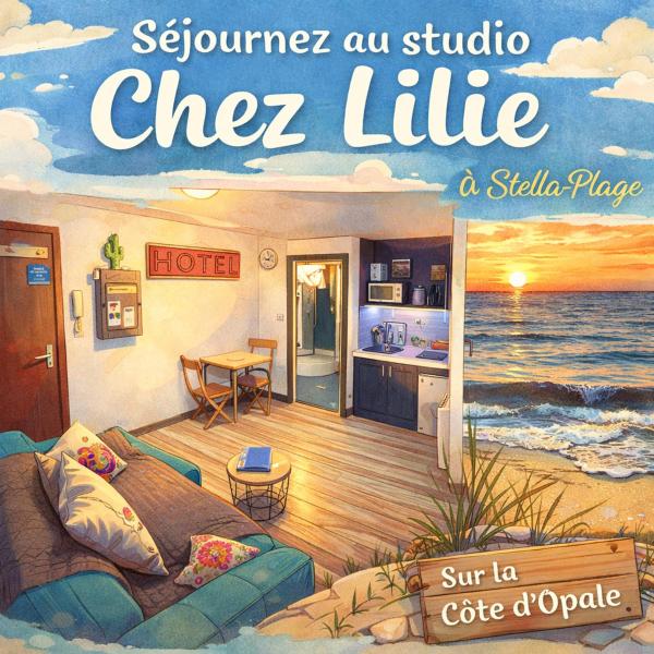 På billedet ses objektet Chez Lilie, Studio cosy classé 2 étoiles Plage de Stella beliggende i byen Cucq.
