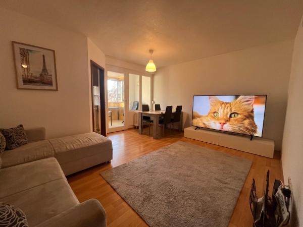 A la foto es mostra l'objecte Cozy & Central 75 TV near Mercedes Museum, Stadium situat a la ciutat de Mettingen.
