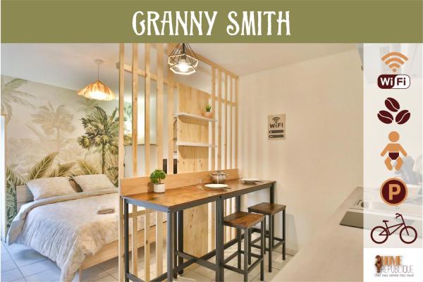 Na fotografii je vidět objekt Granny Smith - Homerepublique - Studio paisible, parking gratuit, emplacement vélo - Village Vaux 3 minutes Auxerre nacházející se ve městě Vallan.