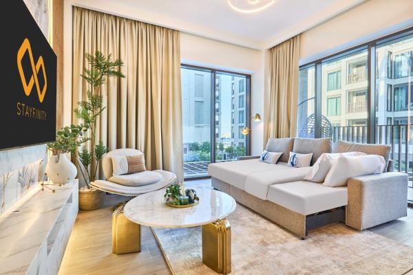 A la foto es mostra l'objecte Modern 2BR Apartment at Grove 5 - Creek Beach & Pool Access situat a la ciutat de Dubai.