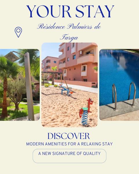 På billedet ses objektet Les Palmier de targa, Romantic appartement beliggende i byen Marrakech.