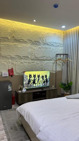 A la foto es mostra l'objecte Modern & Close to Airport Apartment مسكن عصري بالقرب من المطار غرفة و صالة situat a la ciutat de Riad.